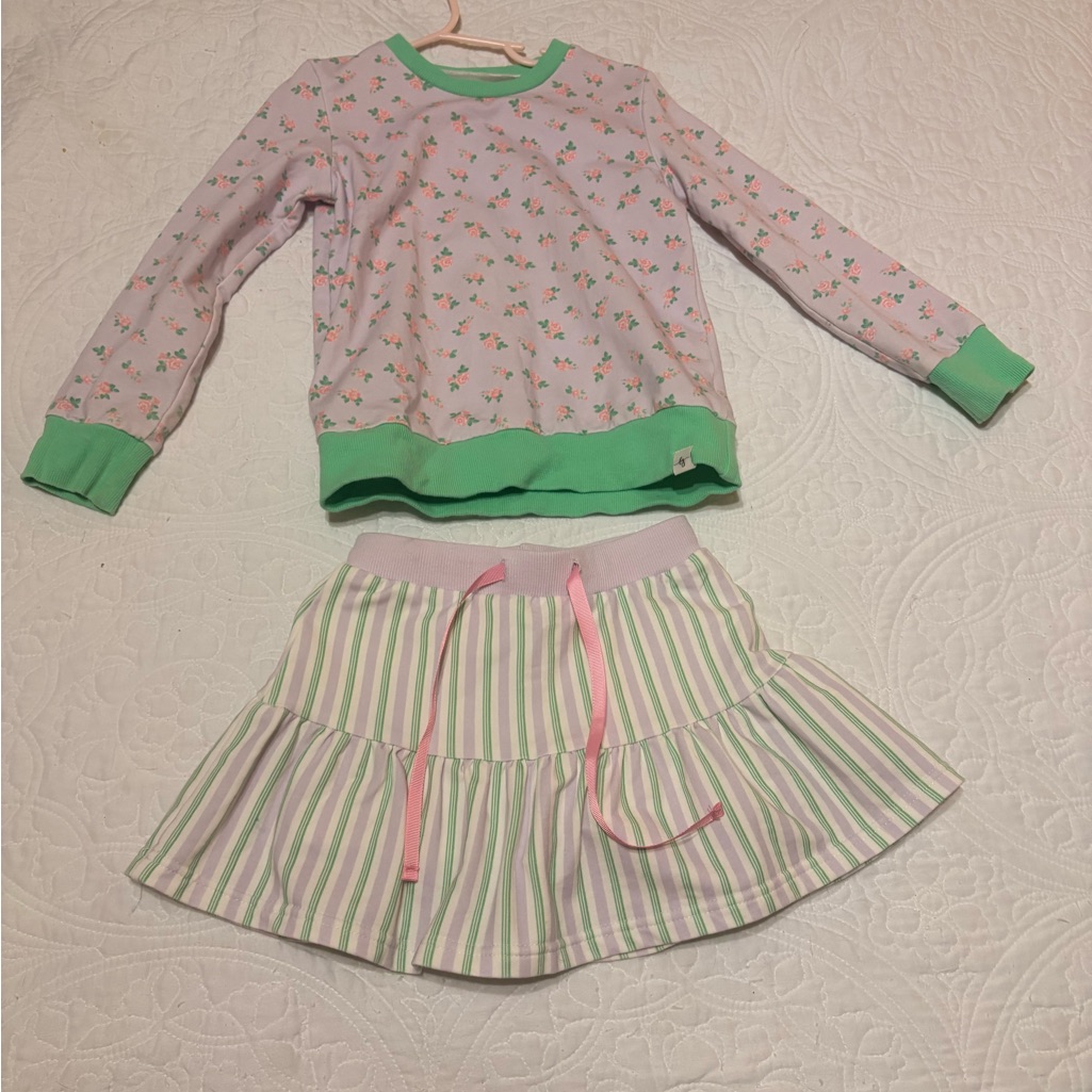 Floral And Striped Love & Grow Matching Set